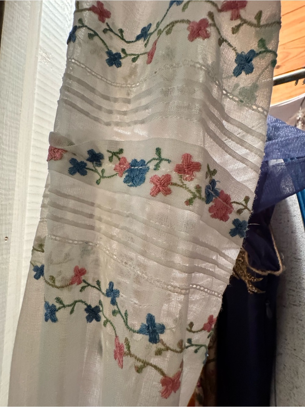 Ivory Embroidered Ruffle-Trim Maxi Dress - Picture 2 of 10